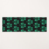 Emerald Green Sparkles Shamrock patroon zwart Yogamat (Voorkant (horizontaal))