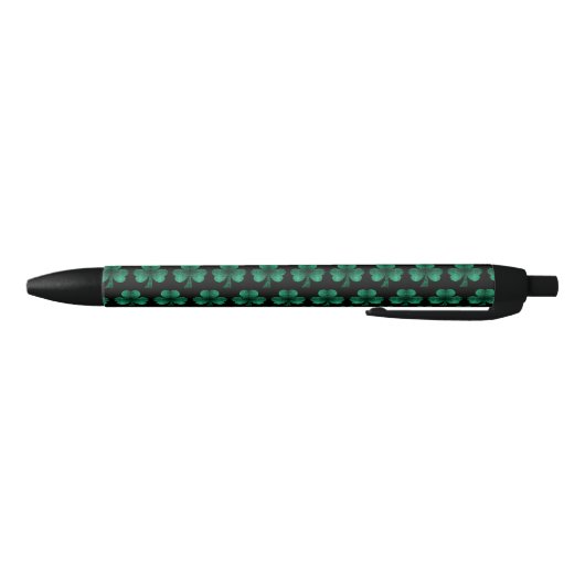 Emerald Green Sparkles Shamrock patroon zwart Zwarte Inkt Pen (Bodem)