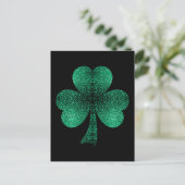 Emerald Green Sparkles Shamrock St Patrick's Day Briefkaart (Staand voorkant)