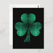 Emerald Green Sparkles Shamrock St Patrick's Day Briefkaart (Voorkant / Achterkant)