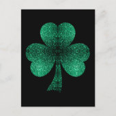 Emerald Green Sparkles Shamrock St Patrick's Day Briefkaart (Voorkant)