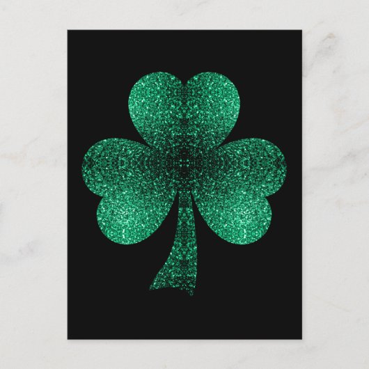 Emerald Green Sparkles Shamrock St Patrick's Day Briefkaart (Voorkant)