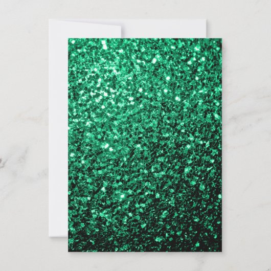 Emerald Green sparkles Sweet 16 elegant script Bedankkaart (Achterkant)