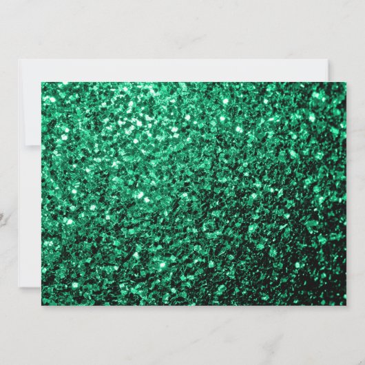 Emerald green sparkles Sweet 16 elegant script Kaart (Achterkant)