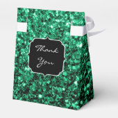 Emerald Green sparkles Sweet 16-hoes Bedankdoosjes (Achterkant)