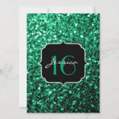 Emerald Green sparkles Sweet 16 Kaart (Voorkant)