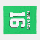 Emerald Green Sports Jersey Team Jersey Fleece Deken (Voorkant (Horizontaal))