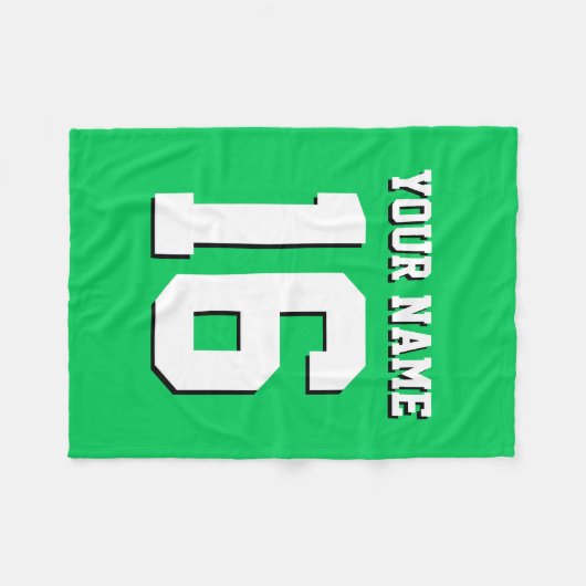 Emerald Green Sports Jersey Team Jersey Fleece Deken (Voorkant (Horizontaal))