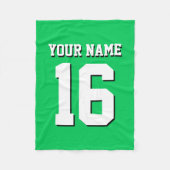 Emerald Green Sports Jersey Team Jersey Fleece Deken (Voorkant)