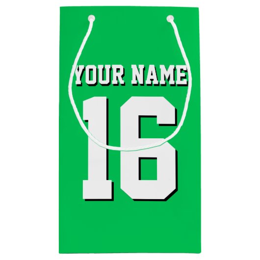 Emerald Green Sports Jersey Team Jersey Klein Cadeauzakje (Achterkant)