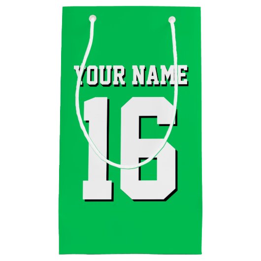 Emerald Green Sports Jersey Team Jersey Klein Cadeauzakje (Voorkant)