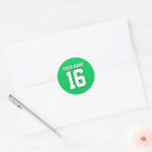 Emerald Green Sports Jersey Team Jersey Ronde Sticker (Envelop)