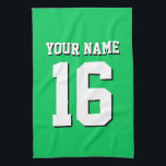 Emerald Green Sports Jersey Team Jersey Theedoek<br><div class="desc">Emerald Green Team Jersey / Sports Jersey / Football Jersey Pas dit aan met uw eigen naam of teamnaam en een nummer. U kunt de grootte, de kleur en de plaatsing van de tekst wijzigen als u wijzigingen moet aanbrengen, de tekstschaduw moet verwijderen, tekst en/of afbeeldingen van uw eigen tekst...</div>