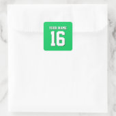 Emerald Green Sports Jersey Team Jersey Vierkante Sticker (Tas)