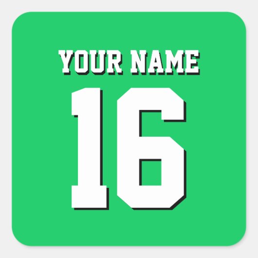 Emerald Green Sports Jersey Team Jersey Vierkante Sticker (Voorkant)