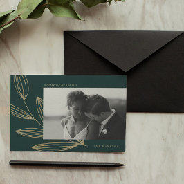 Emerald Green Sprout Foto Feestdagenkaart