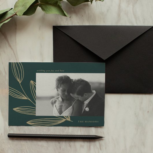 Emerald Green Sprout Foto Feestdagenkaart