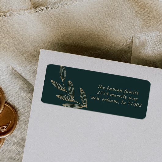 Emerald Green Sprout Return-adreslabel Etiket