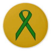 Emerald Green Standard Ribbon door Kenneth Yoncich Keramische Knop (Voorkant)