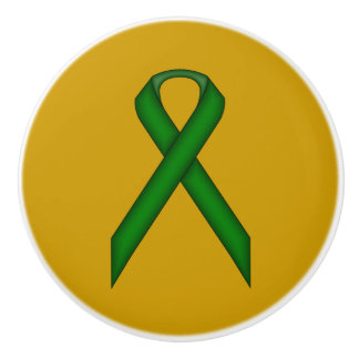 Emerald Green Standard Ribbon door Kenneth Yoncich Keramische Knop