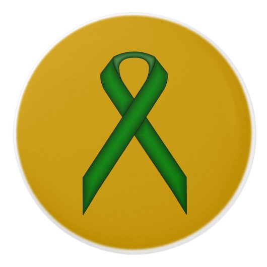 Emerald Green Standard Ribbon door Kenneth Yoncich Keramische Knop (Voorkant)