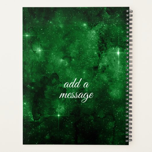 Emerald Green Stars Sky Planner (Achterkant)