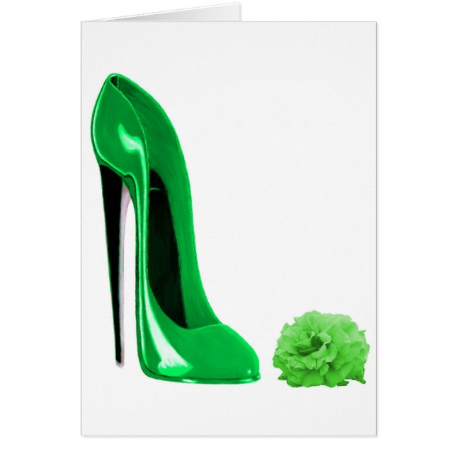 Emerald Green Stiletto Shoe en Roos (Voorkant)