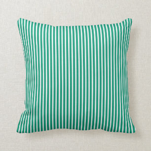 Emerald Green Striped Decorative Kussens