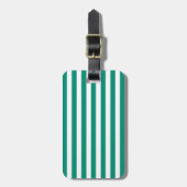 Emerald Green Stripes Pattern Bagagelabel (Voorkant verticaal)