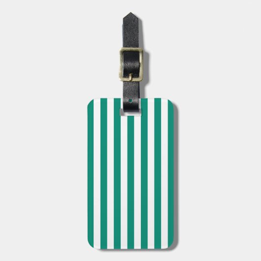 Emerald Green Stripes Pattern Bagagelabel (Voorkant verticaal)