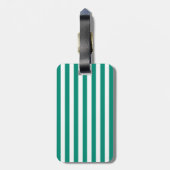 Emerald Green Stripes Pattern Bagagelabel (Achterkant verticaal)