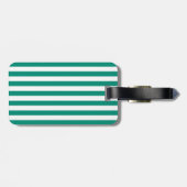 Emerald Green Stripes Pattern Bagagelabel (Achterkant horizontaal)
