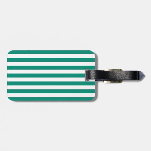 Emerald Green Stripes Pattern Bagagelabel (Achterkant horizontaal)