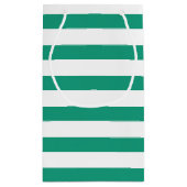 Emerald Green Stripes Pattern, gepersonaliseerd Klein Cadeauzakje (Achterkant)
