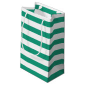 Emerald Green Stripes Pattern, gepersonaliseerd Klein Cadeauzakje (Achterkant Gekanteld)