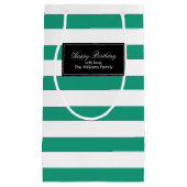 Emerald Green Stripes Pattern, gepersonaliseerd Klein Cadeauzakje (Voorkant)