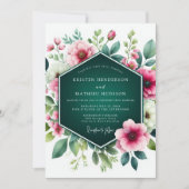 Emerald Green Stunning Floral Wedding Kaart (Voorkant)