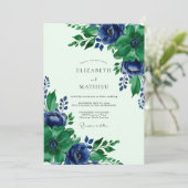 Emerald Green Sublime Botanical Wedding Kaart (Staand voorkant)