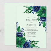 Emerald Green Sublime Botanical Wedding Kaart (Voorkant / Achterkant)