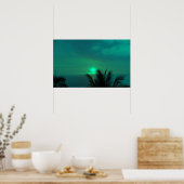 Emerald Green Sunset Poster (Keuken)