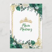 Emerald Green Sweet 16th Crown Dank je wel kaart (Achterkant)