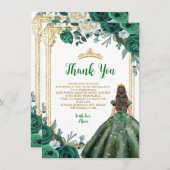 Emerald Green Sweet 16th Crown Dank je wel kaart (Voorkant / Achterkant)