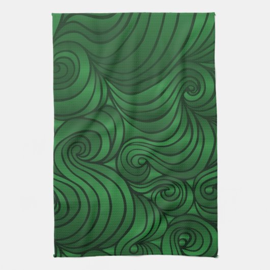 Emerald Green Swirl Towel Theedoek (Verticaal)