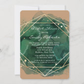 Emerald Green Tan Gold Waterverf Vrijgezellenfeest Kaart (Voorkant)