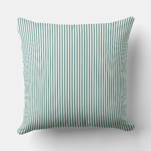 Emerald Green Ticking Stripe Kussen (Achterkant)