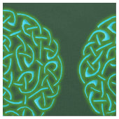 Emerald Green Traditional Celtic Knot Pattern Stof (Close Up)