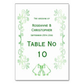 Emerald Green Trouwtafel Tent Teken Bells Kaart (Achterkant)