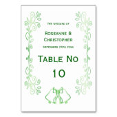 Emerald Green Trouwtafel Tent Teken Bells Kaart (Voorkant)