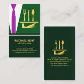 Emerald Green Tuxedo Apron, Butler Service Visitekaartje (Voorkant / Achterkant)