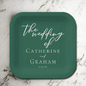 Emerald Green Typografie Custom Forest Wedding Papieren Bordje